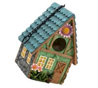 Alipis Casa de Pájaros para Exterior Hecha a Mano de Resina, Refugio Cálido y Decorativo para Aves en Jardín, Estilo Rústico y Natural para Colgar