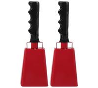 Alipis Cencerros de Mano para Partidos de Fútbol 2 Unidades Campanas Rojas de Percusión Manual Mango Antideslizante Generadores de Ruido para Eventos Deportivos y Fiestas al Aire Libre