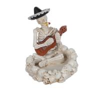 Alipis Cenicero de Calavera Vintage Escultura de Resina para Cigarrillos y Decoración de Calaveras para Patio Balcón y Fiesta de Halloween