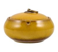 Alipis Cenicero de Cerámica Diseño Elegante y Fácil de Limpiar con Tapa Resistente al Viento Accesorio Decorativo Funcional y Vintage para Hogar y Oficina