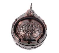 Alipis Cenicero Metal Vintage con Tapa Resistente al Viento Diseño Retro Elegante y Duradero para Hogar Oficina y Patio sin Humo ni Olores Fácil de Limpiar