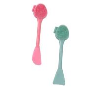 Alipis Cepillo de Silicona Doble Cabezal 2 Piezas para Limpieza Profunda y Desmaquillante Suave para Masaje y Aplicación de Mascarillas Colores Verde y Rosa Adecuado Cuidado Diario