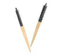 Alipis Cepillo Redondo Cabello de Madera Antiestático Set 2 Piezas Pequeño y Grande Cepillo Rizador Dientes Redondeados para Masaje del Cuero Cabelludo Adecuado para Peinar y