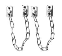 Alipis Cerraduras Antirrobo para Ventanas de Acero Inoxidable Tope de Ventana Seguro 2 Piezas Cadena Resistente Plateada para Protección Infantil y Seguridad Hogar