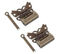 Alipis Cerrojo Decorativo Retro de Aleación Cierre de Pestillo y Candado sin Inscripción, 2 Juegos para Joyeros y Cajas de Madera, Acabado Bronce para Muebles Vintage y