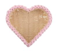 Alipis Cesta de Cuerda de Papel Rosa en Forma de Corazón Xh25-451 | Tejido Fino y Superficie Lisa, Almacenamiento Ligero para Fruta y Aperitivos, Mesa y Cocina