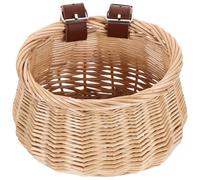 Alipis Cesta Delantera de Mimbre para Bicicleta, Cesta de Mimbre Tejida Frontal, para Bicicletas Infantiles, Fácil de Fijar, Gran Espacio, Decoración y Almacenamiento Color Aleatorio