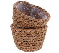 Alipis Cesta para Plantas, macetas Tejidas de Algas Marinas 2 Unidades de 13 cm Cesta de Almacenamiento de ratán, Cesta para Plantas, Cesta Trenzada a Mano, Maceta de Flores de para Plantas en