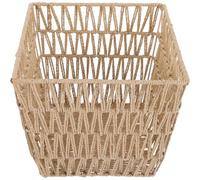 Alipis Cesto de Basura Tejido Hogar, Cesta de Basura Práctica, Forma Simple, Papel Rope E Hierro, Ligero, Económico y Práctico, Decoración del Hogar, Estilo Pastoral