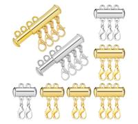 Alipis Cierres Magnéticos de Cobre para Collar Múltiple Conector Separador para Collares y Pulseras de Varias Capas Set de 8 Piezas para Fabricación de Joyas y Accesorios de Bisutería