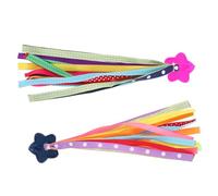 Alipis Cintas Decorativas para Bicicletas Infantiles y Patinetes 1 Par de Borlas Portátiles para Manillar Colores Vivos Diseño de Puntos y Estrellas Accesorio Práctico para