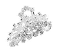 Alipis Clip de Pelo Vintage con Rhinestones para Mujer Pinza de Aleación Plateada Antideslizante Accesorio Brillante para Boda Fiesta y Uso Diario