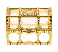 Alipis Cofre Pequeño de Plástico Transparente Dorado para Dulces, Caja de Recuerdos Tapa, Decoración para Fiestas Infantiles y Cumpleaños, Caja Multiusos para Almacenamiento de Regalos