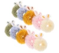 Alipis Coleteros de Felpa Orejas de Conejo 10 Piezas 2 Rosas 2 Beige 2 Mostaza 2 Azules 2 Verdes Gomas Elásticas Suaves para Cabello Medio y Grueso Accesorios Cabello Mujer Uso