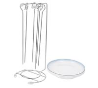 Alipis Colgador De Kebabs Rejilla Para Brochetas De Horno Rejilla Para Asar Salchichas Brochetas De Metal Para Kebabs Barbacoa Soporte Para Brochetas Al Aire Libre Plata Acero Inoxidable
