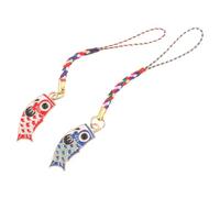 Alipis Colgantes de Carpa Japonesa para Celular y Bolso Set de 2 Piezas Rojo y Azul Llavero Dije de Banderas de Carpas Accesorios Decorativos para Uso Diario y Regalos