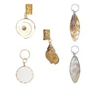 Alipis Colgantes para Rastas y Anillos Decorativos Cabello, Set de 5 Piezas Mixtas Perlas, Conchas Marinas y Aros de Aluminio para Peinados Creativos y Accesorios de Estilo Aleatorio