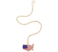 Alipis Collar de Mapa de Estados Unidos de Acero Inoxidable Dorado Colgante Diseño Elegante y Versátil para Mujer Adecuado para Regalos y Celebraciones Patrióticas