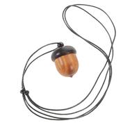 Alipis Collar Largo Ajustable Colgante Caja Bellota de Madera Ébano Negro para Mujer, Dije de Pulsera Artesanal, Amuleto Natural para Joyería y Manualidades