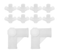 Alipis Conector de 3 Vías para Barra de Armario 16mm, Accesorio de Plástico Reforzado, Junta de Varilla Ajustable, Unión Rápida para Zapatero y Secadora, Uso Doméstico, Pack 10 Unidades