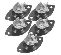 Alipis Conector Mono para Guitarra Eléctrica Placa Ovalada Negra de 5 Piezas Accesorios de Repuesto para Jack de Salida Kit para Reparación y Cableado DIY Montaje Seguro y
