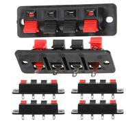 Alipis Conectores de Terminales de Altavoz Estéreo 6 Piezas Pinzas de Resorte, Placa de Cableado 4 Vías, Clips Rojo y Negro para Conexión Rápida en Sistemas de Audio Domésticos E