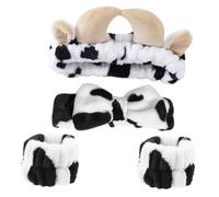 Alipis Conjunto de 3 Diademas para Lavarse la Cara Estampado de Vaca Diadema de Spa para Mujer Tela Suave y Ligera Accesorio para Maquillaje y Cuidado Piel