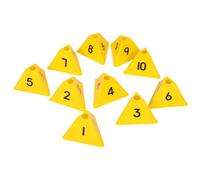 Alipis Conos de Fútbol de Agilidad Amarillos Numerados 1-10 para Entrenamiento Deportivo Marcadores Triangulares Resistentes para Ejercicios de Fútbol Baloncesto y Actividades al