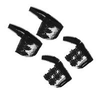 Alipis Cordones Anticaída de Encaje para Tacones Altos, 4 Pares Talla Única, Correas Decorativas Negras Diseño de Flor y Nudo Chino, Fijación Segura para Zapatos de Fiesta y Uso Diario