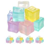 Alipis Cubitos de Artificiales Luminosos de Resina sin Sabor 50 Piezas en Forma de Cubo Varios Estilos para Relleno de Jarrones y de Fiestas Varios Estilos