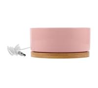 Alipis Cuenco Calefactable para Mascotas con Termostato, Plato de Cerámica y Madera, Redondo y Moderno, Adecuado para Interiores en Invierno Mantener Agua sin Congelar