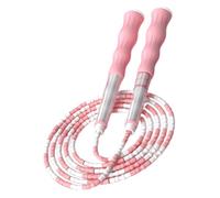 Alipis Cuerda para Saltar Infantil Cuentas de Bambú Ajustable Principiantes Color Rosa Inicial Cuerda para Ejercicio y Educación Física Altura hasta 175 M