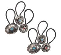 Alipis Cuerdas Cabello Metal Estilo Vaquero Americano, 6 Piezas Flores Turquesa y Calabaza, Accesorios Decorativos para Mujer en Viajes y Uso Diario