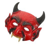 Alipis Cuernos Rojos de Demonio para Halloween en Cuero Pu, Diseño Único y Llamativo que Genera Ambiente Terrorífico sin Afectar la Respiración