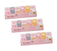 Alipis de Notas Adhesivas para Estudiantes Pestañas Forma de Pata de Gato 3 Blocs Pequeños de Papel Autoadhesivo para Apuntes Marcadores de Página Prácticos para Oficina y Escuela