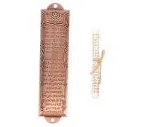 Alipis Decoración Mezuzah de Metal Rojo Antiguo para Puerta Arte Religioso Judaico Compacta y Artística para Hogar y Regalo Espiritual