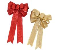 Alipis Decorativos para Árbol de Navidad Rojo y Dorado Cintas de Seda Ecológicas para Cajas de Regalo Adornos Navideños Clásicos y Elegantes