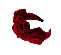 Alipis Diadema con Gran Flor de Terciopelo Dorado para Mujer Accesorio de Pelo Elegante y Moderno Rojo Tocado Floral para Fiesta y Uso Diario