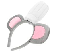 Alipis Diadema Con Orejas De Ratón Gris Suave 1 Unidad Con Mini Gorro De Chef Para Niños y Adultos, Accesorio Divertido Para Cosplay, Fiestas De Halloween y Disfraz De Personaje