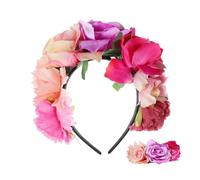 Alipis Diadema de Flores Rosa para Halloween Diseño Cómodo y Ligero de Poliéster, Accesorio Cabello Adecuado para Festivales y Fotos Amigos