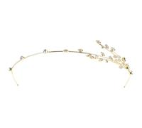 Alipis Diadema de Rama de Sauce Gemas de Imitación Dorada, Accesorio Cabello Cómodo y Práctico para Bodas y Fiestas