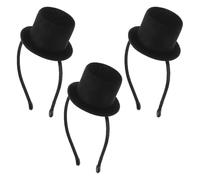 Alipis Diadema de Sombrero de Copa Vintage Negro para Mujeres, 3 Piezas, Poliéster, Cómoda y Rápida Transformación para Fiestas y Eventos Festivos