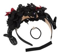 Alipis Diadema Gótica de Cuerno de Oveja para Cosplay y Halloween Accesorio Liviano y Elástico para Mujer y Adolescente Tocado Oscuro y Clásico para Fiestas y Actuaciones