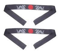 Alipis Diadema Samurai Negra para Karate y Cocina Japonesa, Banda Ancha Deportiva para Entrenamiento y Uso Diario, Diadema para Correr y Disfraz, Absorbente y Ajustable, Pack de 2