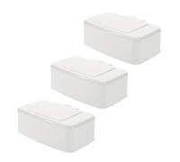 Alipis Dispensador Compacto de Toallitas Húmedas para Niño, Caja con Tapa y Botón para Uso Doméstico, Contenedor Plástico de Color Claro Portátil para Baño y Cambio de Pañales, Pack de 3
