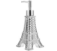 Alipis Dispensador de jabón Recargable con Bomba de la Torre Eiffel de París, dispensador de jabón líquido para baño, dispensador de jabón líquido Plateado de 200 ml