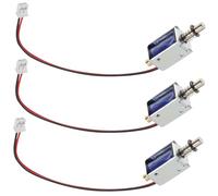 Alipis Electroimán Solenoide Push-pull de Marco Abierto Dc 12v 2a, Movimiento Lineal Retorno por Resorte, 3 Unidades para Máquinas Expendedoras y Equipos Mecánicos