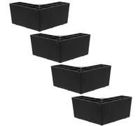 Alipis Elevadores para Muebles Patas de Sofá en Forma de L 75 CM 4 Piezas Plástico Negro Soporte Antideslizante Elevador de Cama para Aumentar Altura y Proteger Suelos