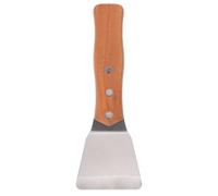 Alipis Espátula Multiusos de Acero Inoxidable Mango de Madera Tamaño Corto para Raspador de Plancha y Espátula para Barbacoa Adecuado para Freír Filetes Pizza y Limpieza de Parrillas