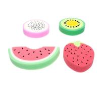 Alipis Esponjas de Baño Forma de Fruta 4 Unidades Tamaño Compacto Exfoliantes para Niños Colores Variados (sandía, Fresa, Melón, Pitahaya) Uso Diario y Viajes Color Aleatorio